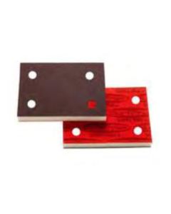 Premium Red A/O Foam Abrasives with holes, 3" X 4" Pad 1/2" Thick 